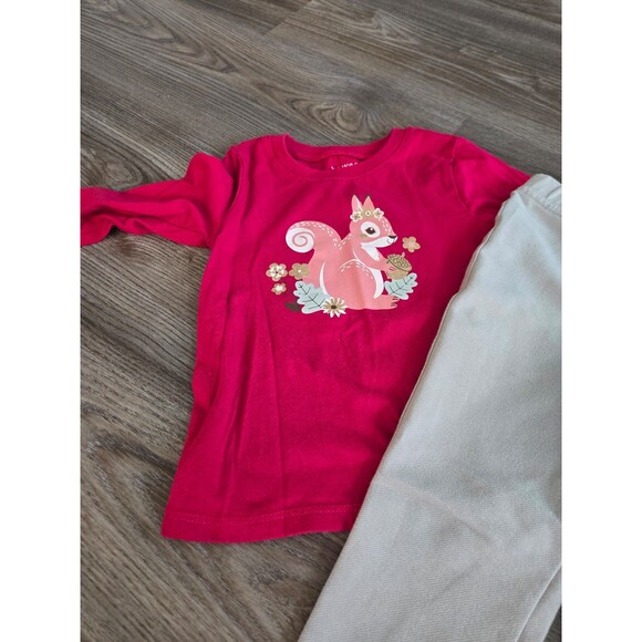 Toddler girls outfit long sleeve top gray pants size 3t - Picture 2 of 6